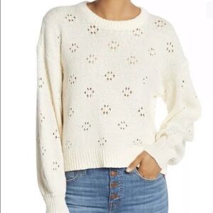 MADEWELL Floral Pointelle Pullover Sweater…